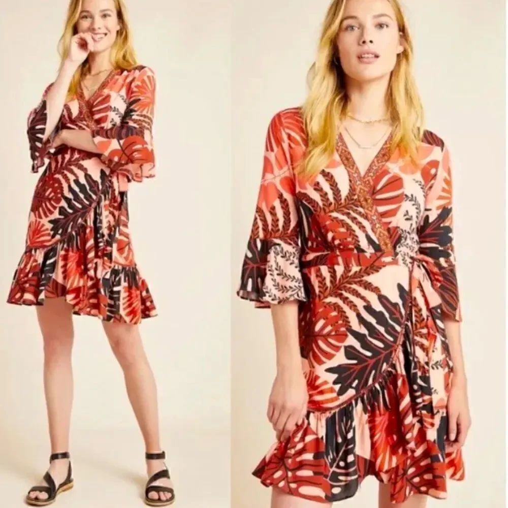 Farm Rio Bruxelles wrap mini dress NWT